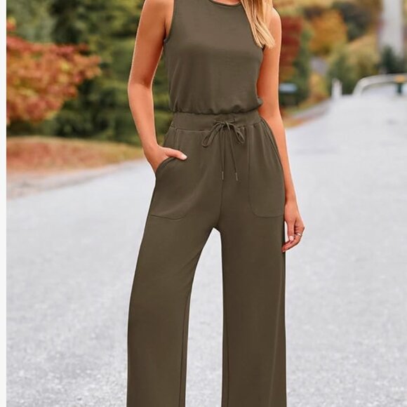 PRETTYGARDEN Womens Jumpsuit - Army Green M - Picture 1 of 4